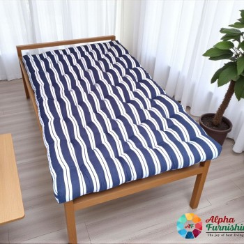 Sale Active 3 X 6 Feet Single Bed White Cotton Mattress/Gadda, Medium Soft Foldable - Blue (36 x 72 Inch)